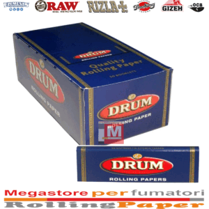 Cartine Drum Blu Regular Corte – Blue Rolling Paper – 50 Libretti
