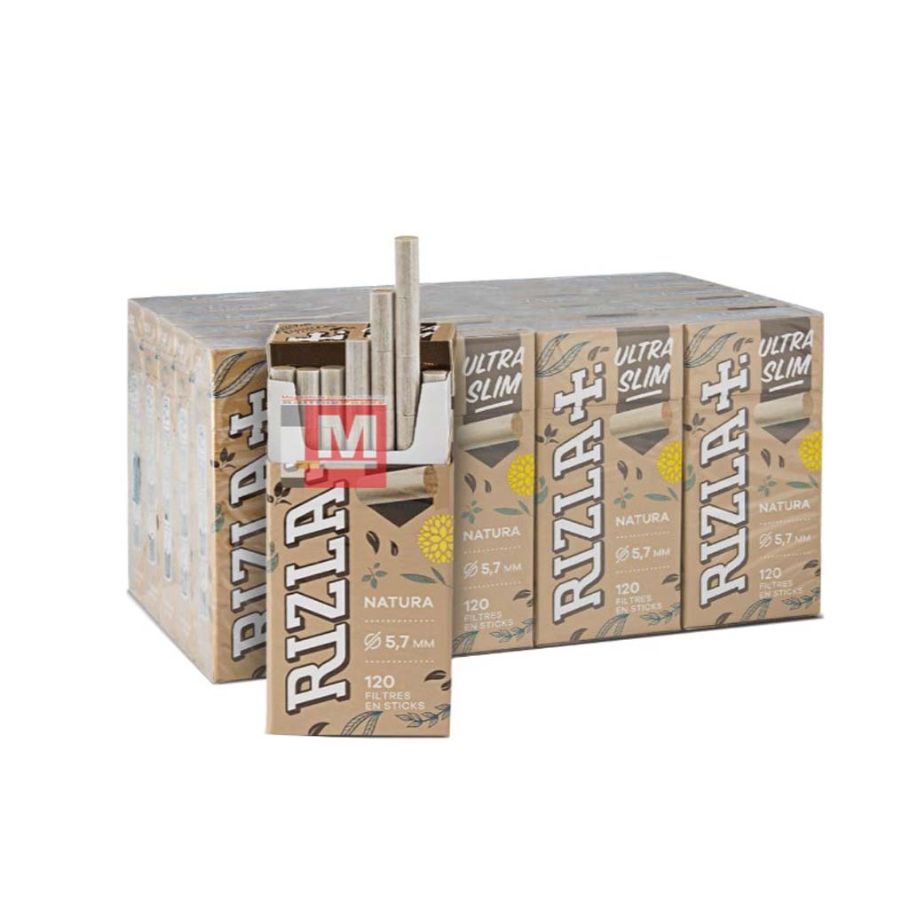 Filtri Rizla Natura Ultra Slim di 5,7mm Ecco - 20 scatole da 120 filtrini