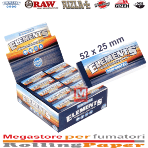 Filtri in Carta Elements Wide Tips King Size Lunghe Perforated – 50 Blocchetti con Linea Guida