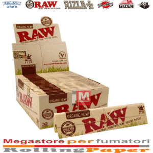 Cartine RAW Organic Hemp King Size Slim – Lunghe in Canapa Bio, 50 Libretti