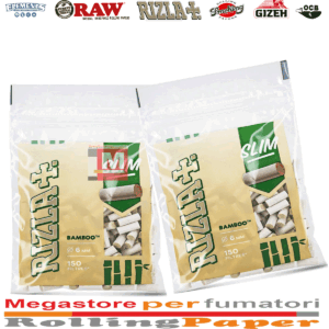 Filtri Rizla Bamboo Slim 6mm – 20 Bustine da 150 Filtrini