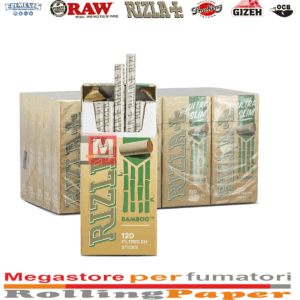 Rizla Bamboo Filtre Ultra Slim di 5,7 mm - 20 scatole da 120 filtri