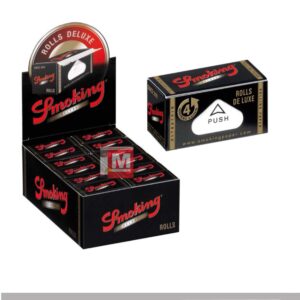 Cartine Smoking Deluxe Rolls Nere – De Luxe Black King Size Slim, Box da 24 Rotoli