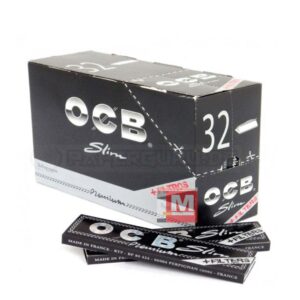 Cartine OCB Premium Nere King Size Slim – con Filtri in Carta, 32 Libretti