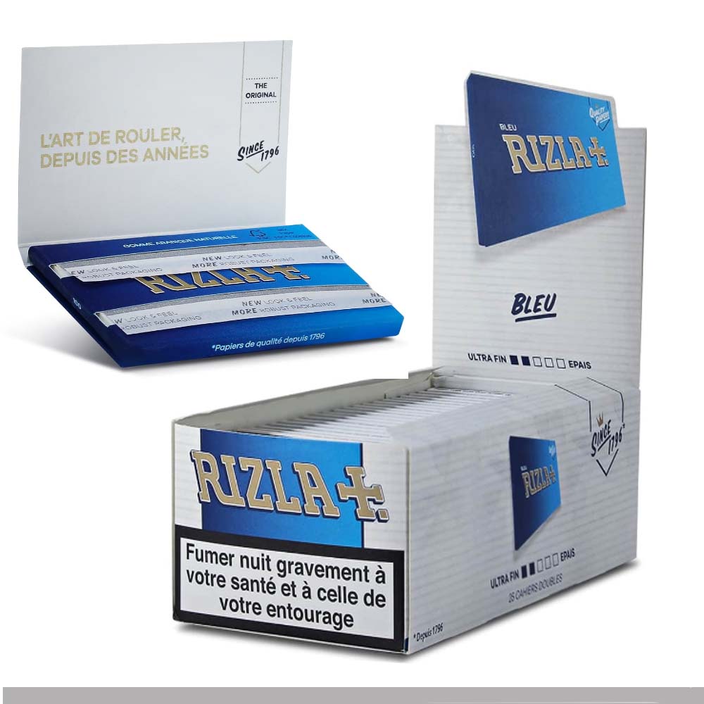 Cartine Rizla Blu Doppie Corte – Regular Double 25 Libretti