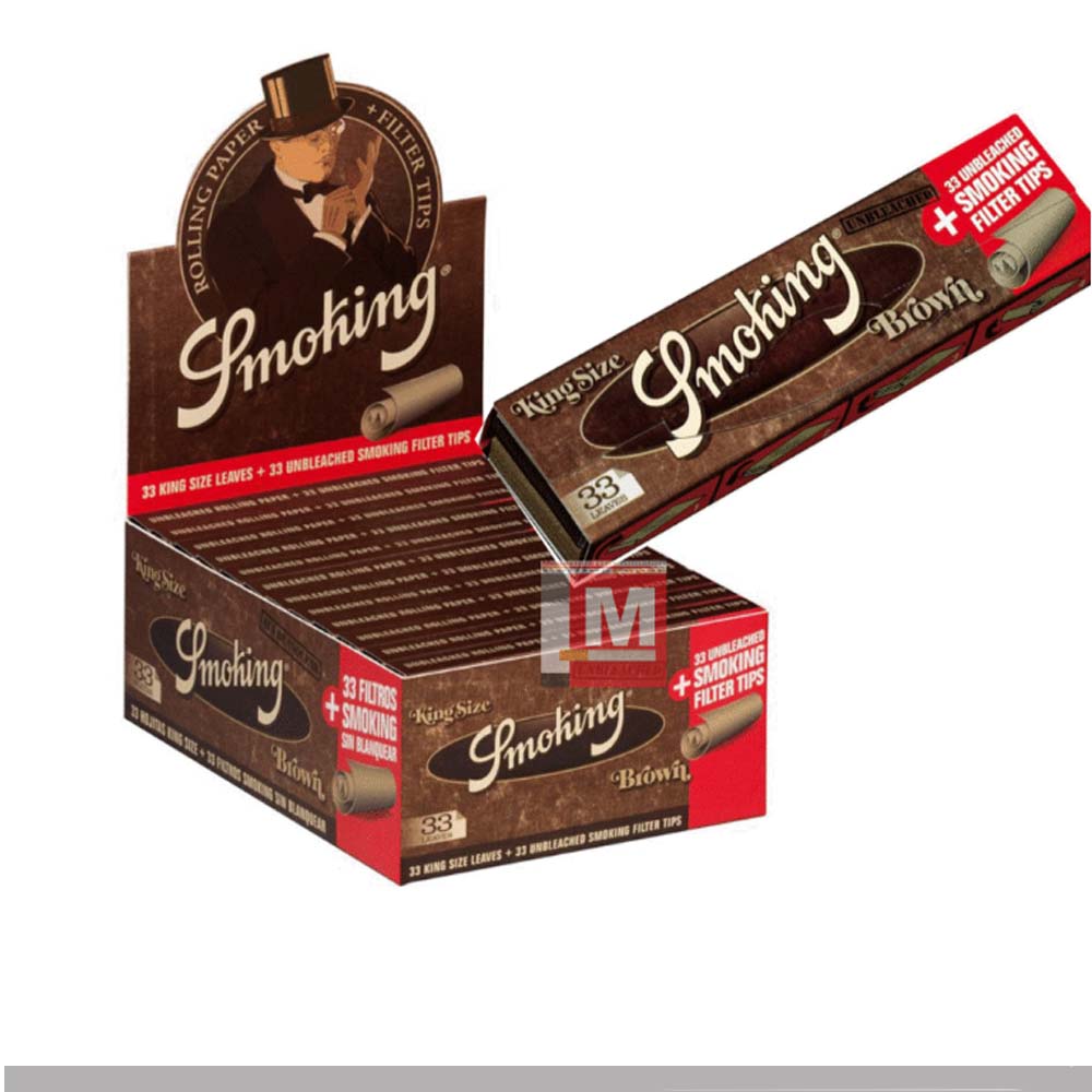 Cartine Smoking Brown King Size Slim – Lunghe + Filtri in Carta, 24 Libretti