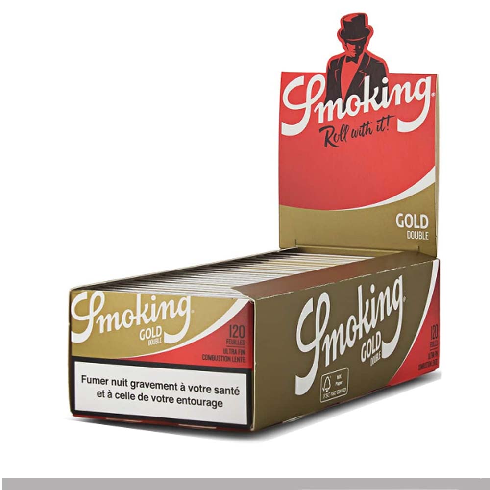 Cartine Smoking Gold Corte Oro Doppie – Double Window, Box da 25 Libretti