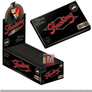 Cartine Smoking Deluxe Doppie Nere – De Luxe Double Corte Regular, Box da 25 Libretti