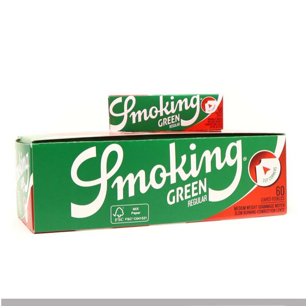 Cartine Smoking Green Corte – Verde Regular con Angoli Tagliati 50 Libretti