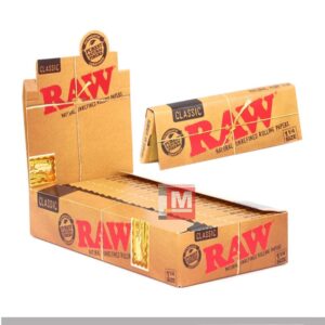 Cartine RAW Classic 1 1/4 Corte Medium Naturali 24 Libretti