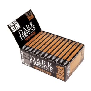 Cartine Dark Horse Black Nero Lunghe King Size con Filtri in Carta – 24 Libretti Originali