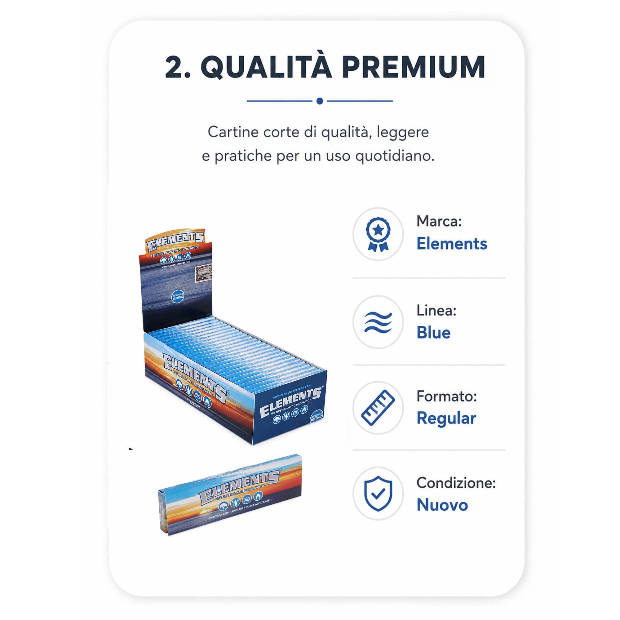 Cartine Elements Blue Corte Singole Regular – 50 Libretti - immagine 3