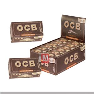 Cartine OCB Virgin Unbleached Rolls Slim Rolls 4m Marrone Extra Fine Da 24 Rotoli
