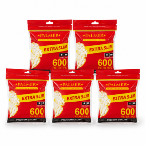 Filtri Palmer Premium Extra Slim 5,5mm – 10 Bustine da 600 Filtrini Originali (Totale 6000 Filtri)