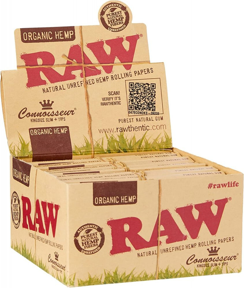 Cartine RAW Organic Hemp King Size Lunghe con Filtri in Carta Canapa Biologica – 24 Libretti Originali