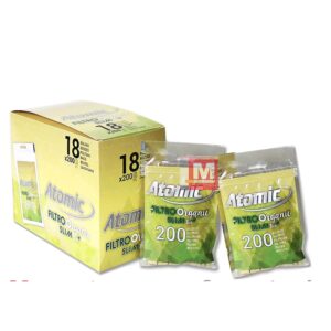 Filtri Atomic Organic Slim 6mm Bio Naturali – 18 Buste x 200 Filtrini (Totale 3600 Filtri Originali)