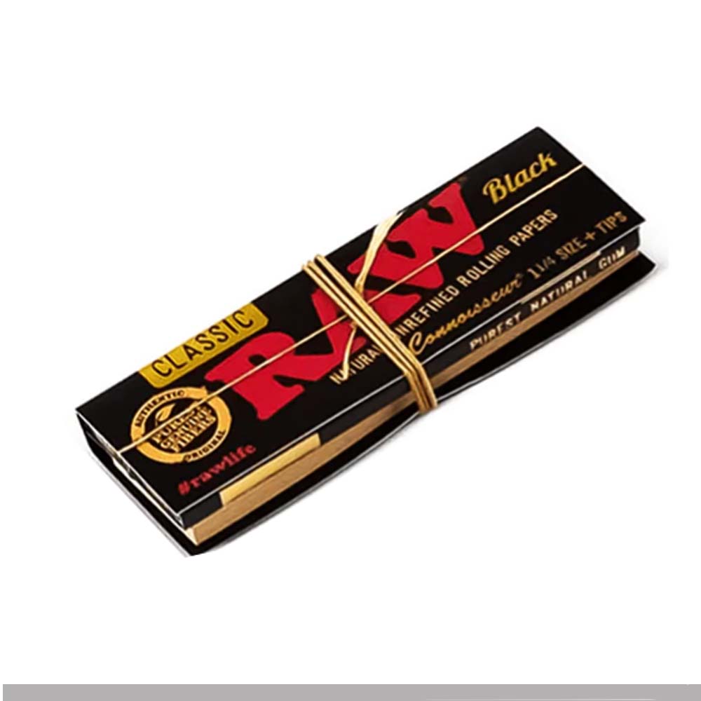 Cartine RAW Black Classic 1 1/4 Connoisseur con Filtri 24 Libretti - immagine 2