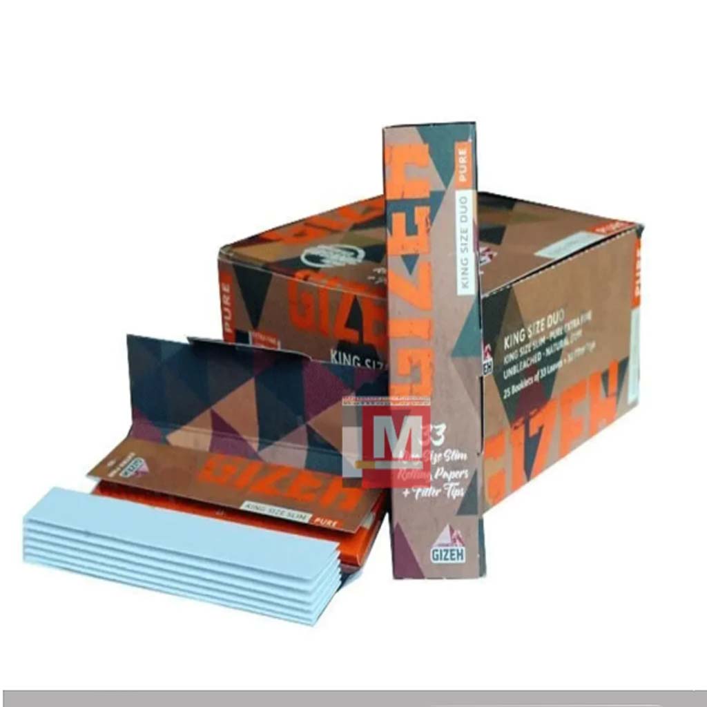 Cartine Gizeh Pure Duo Slim King Size – Con Filtri in Carta, 25 Libretti