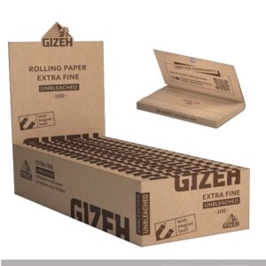 Cartine GIZEH Unbleached Extra Fine Doppie Corte – 20 Libretti (Thin – Canapa Naturale Non Sbiancata)