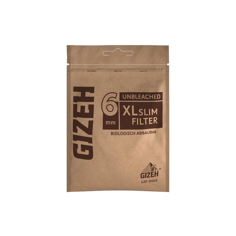 Filtri Gizeh Pure Slim 6mm XL Biodegradabili Non Sbiancati 2400 Filtri - immagine 2