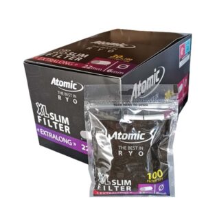 Filtri Atomic Slim 6mm Lunghi 22mm Extra Long – 30 Bustine x 100 Filtri