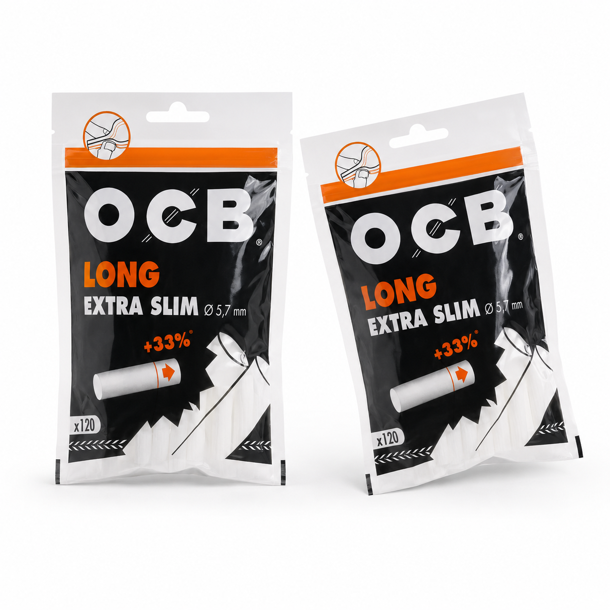 Filtri Ocb Extra Slim Lunghi 5,7mm Long 10 Bustine da 120 Filtrini