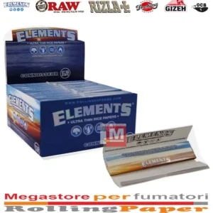 Elements Cartine Connoisseur Blu King Size Slim + Filtri in Carta – 24 Libretti