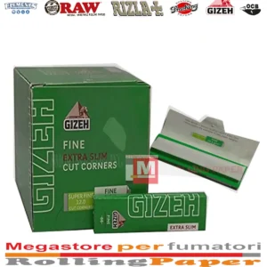 Gizeh Cartine Fine Extra Slim Corte – Verdi 50 Libretti a Combustione Lenta