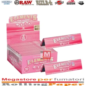 Elements Cartine Rosa King Size Slim – Zuccherine Dolci – 50 Libretti