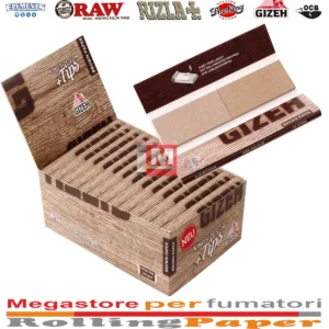 Gizeh Cartine Brown Unbleached Fine King Size con Tips – 26 Libretti