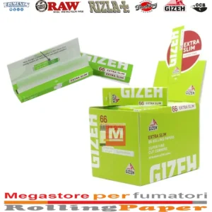 Gizeh Cartine Super Fine Corte Extra Slim Verdi – Box da 50 Libretti