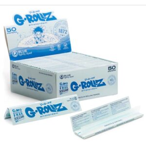 Cartine G-Rollz Blu King Size Slim Leggermente Colorate – Scatola da 50 Libretti Originali