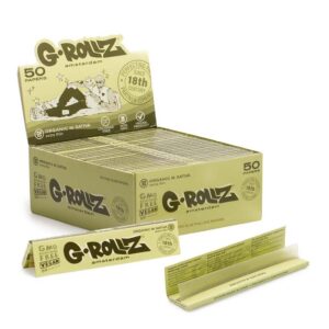 Cartine G-Rollz Organic M Sativa Extra Sottili Slim – Scatola da 50 Libretti Originali