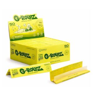 Cartine G-Rollz in Bambù Lunghe King Size Slim Non Sbiancate – Scatola da 50 Libretti Originali