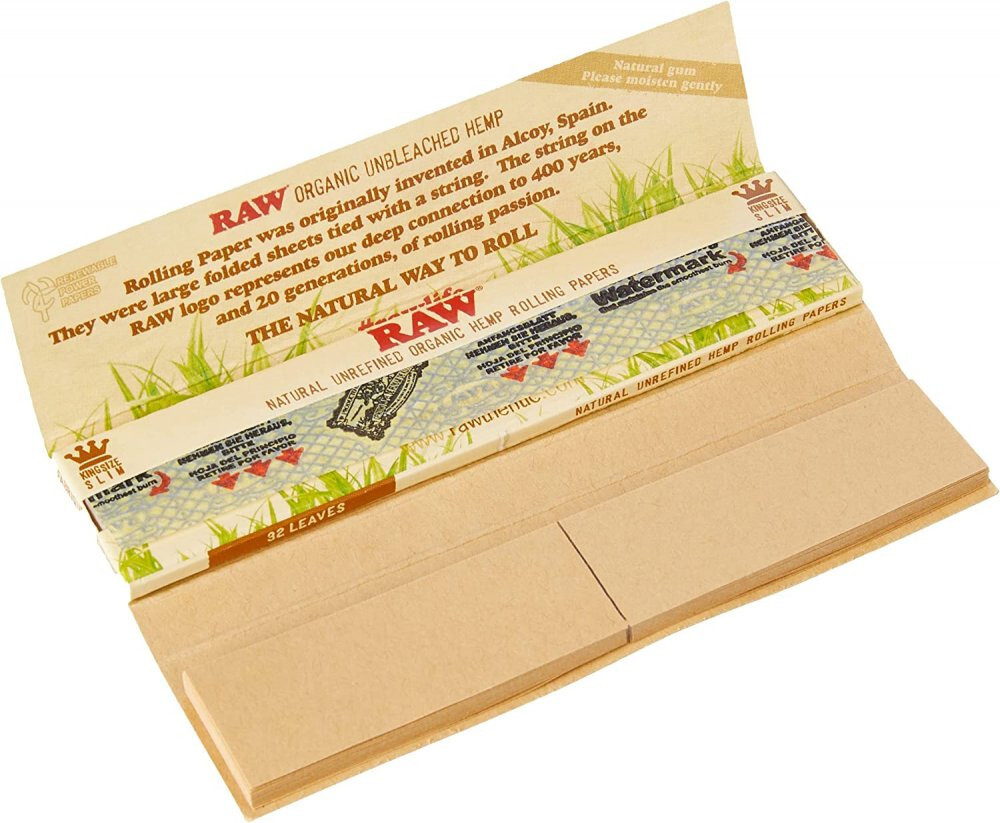 Cartine RAW Organic Hemp King Size Lunghe con Filtri in Carta Canapa Biologica – 24 Libretti Originali - immagine 2