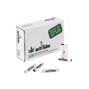 Filtri ActiTube Regular 8mm ai Carboni Attivi – Display da 10 Scatolette da 100 Filtri Ecologici con Tappi in Ceramica (Totale 1000 Filtri)