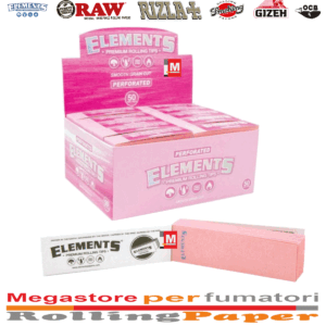 Filtri in Carta Elements Tips Rosa Slim Perforated – 50 Blocchetti Pink Edition