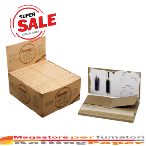 Cartine Atomic Maxi Pack Natural King Size Slim + Filtri in Carta – 20 Libretti